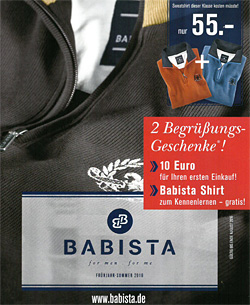 Специализированный каталог «Babista» представляет коллекцию стильной мужской одежды размеров от 48 до 62.