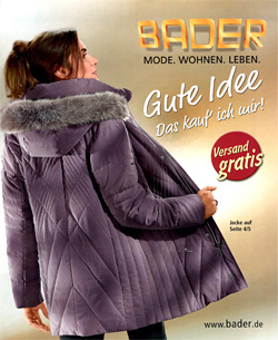 Каталог Bader Gute Idee - одежда для людей старше 50 лет. Классические актуальные модели для мужчин и женщин.